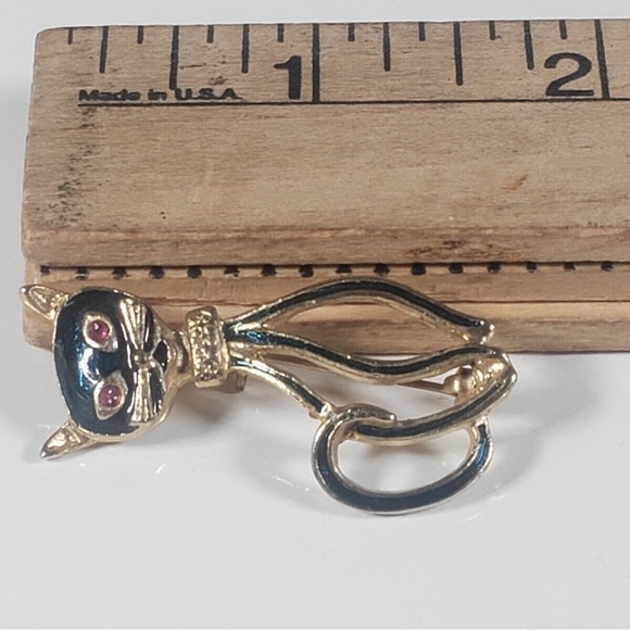 2/$30 Vintage Blue Enamel Siamese Cat Silhouette Pendant - Picture 7 of 9